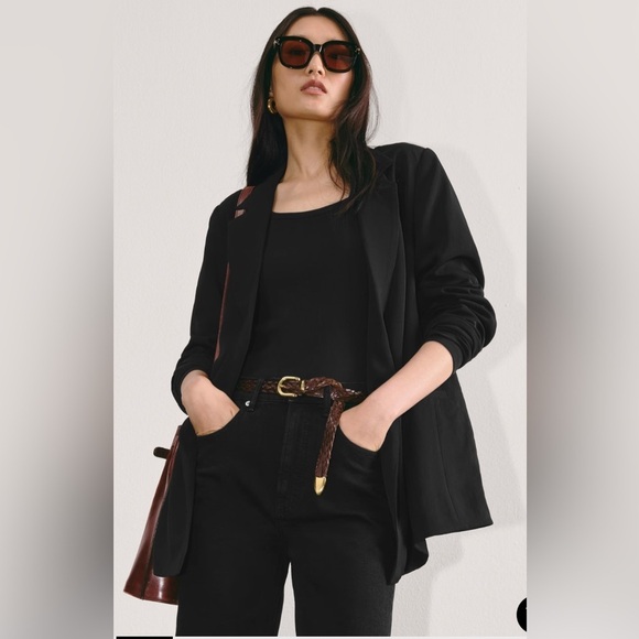 NEW Everlane Black Cotton The Way-High In Coal Raw Hem Straight Leg Jeans 28T - Picture 8 of 12